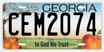 GA license plate CEM2074