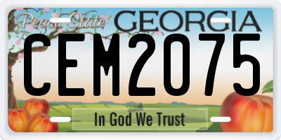 GA license plate CEM2075