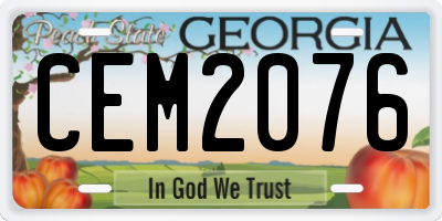 GA license plate CEM2076