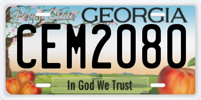 GA license plate CEM2080