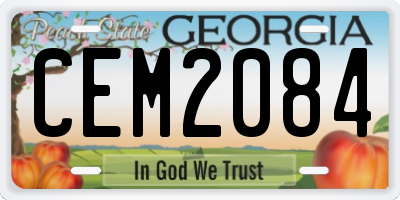 GA license plate CEM2084