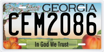 GA license plate CEM2086