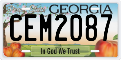 GA license plate CEM2087