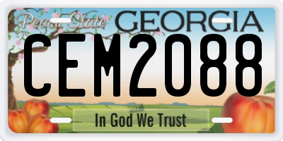 GA license plate CEM2088