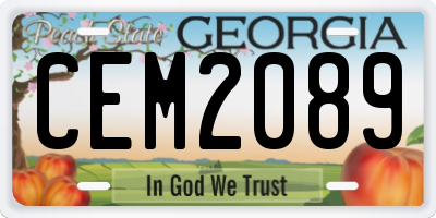 GA license plate CEM2089