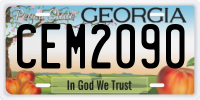 GA license plate CEM2090