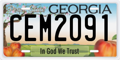 GA license plate CEM2091