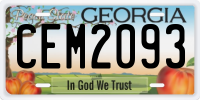 GA license plate CEM2093