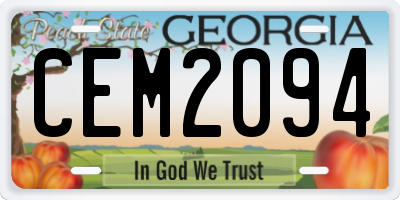 GA license plate CEM2094