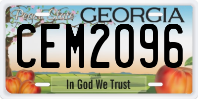 GA license plate CEM2096
