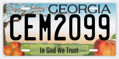 GA license plate CEM2099