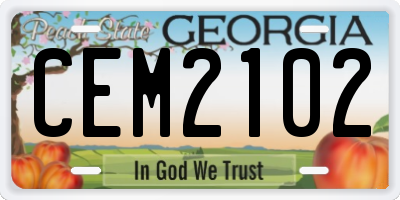 GA license plate CEM2102