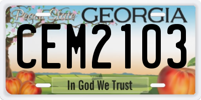 GA license plate CEM2103