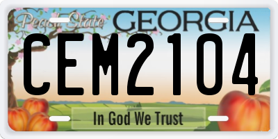 GA license plate CEM2104