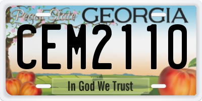 GA license plate CEM2110