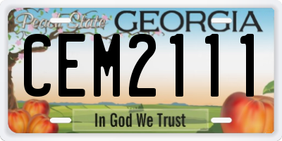 GA license plate CEM2111