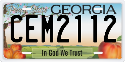 GA license plate CEM2112