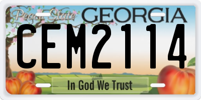 GA license plate CEM2114