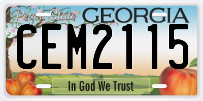 GA license plate CEM2115