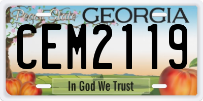 GA license plate CEM2119