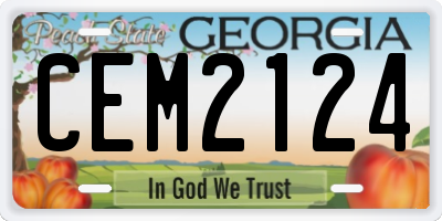 GA license plate CEM2124
