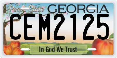 GA license plate CEM2125