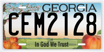 GA license plate CEM2128