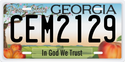 GA license plate CEM2129