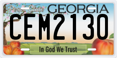 GA license plate CEM2130