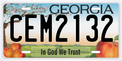 GA license plate CEM2132