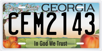 GA license plate CEM2143