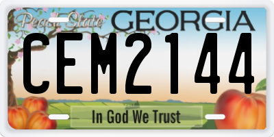 GA license plate CEM2144