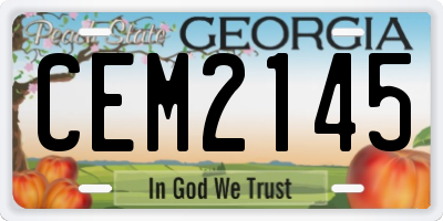 GA license plate CEM2145