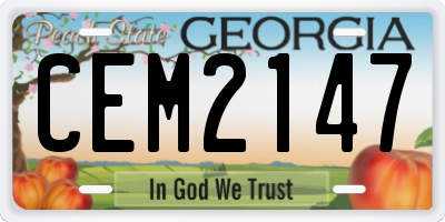 GA license plate CEM2147