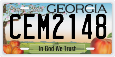 GA license plate CEM2148