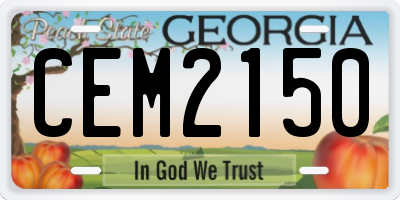 GA license plate CEM2150