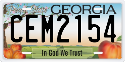 GA license plate CEM2154