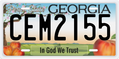 GA license plate CEM2155