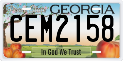 GA license plate CEM2158