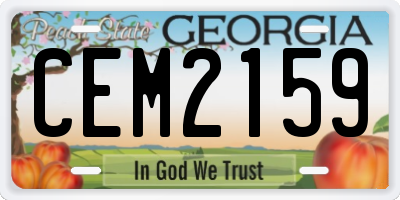 GA license plate CEM2159