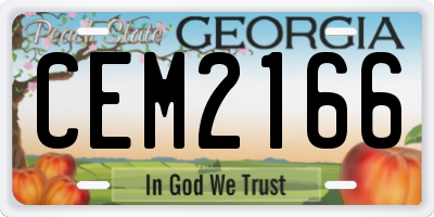 GA license plate CEM2166