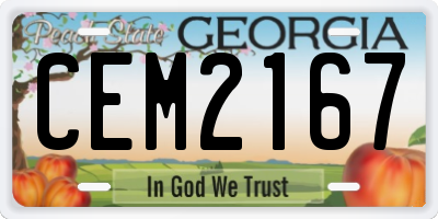 GA license plate CEM2167