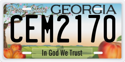 GA license plate CEM2170