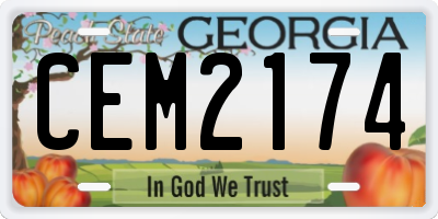 GA license plate CEM2174