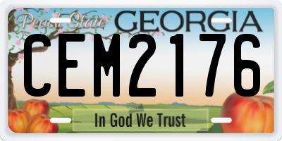 GA license plate CEM2176
