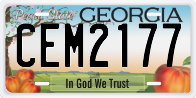GA license plate CEM2177