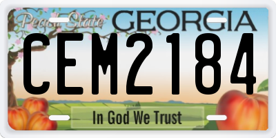 GA license plate CEM2184