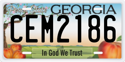 GA license plate CEM2186