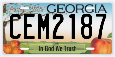 GA license plate CEM2187