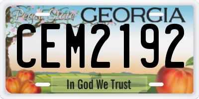 GA license plate CEM2192